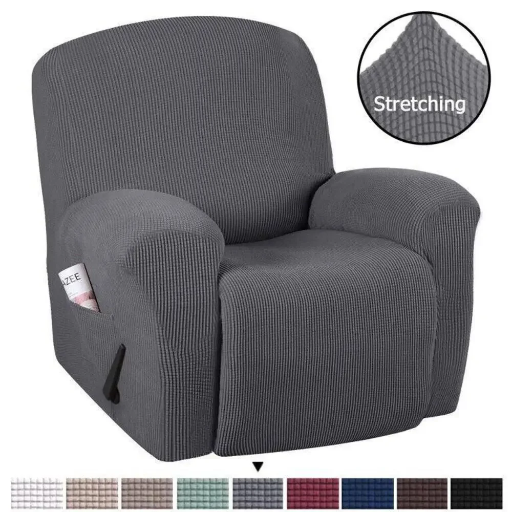 H.VERSAILTEX 2-Piece Jacquard Spandex Loveseat Stretch Slipcover, Charcoal Gray